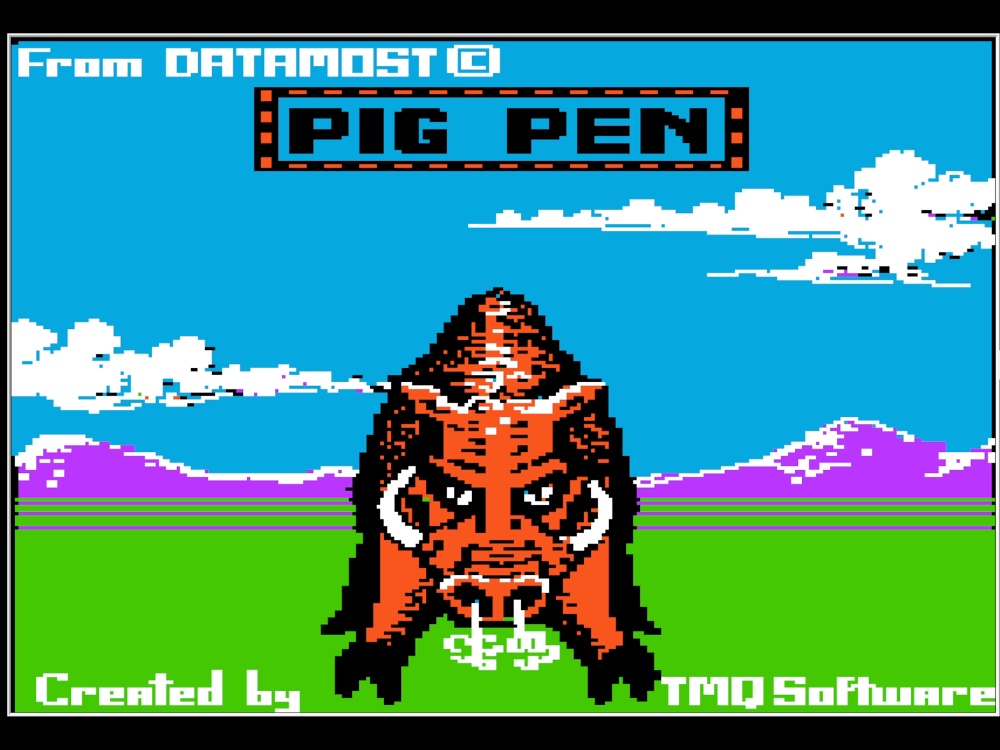 Title Screen of Pig Pen for Apple II